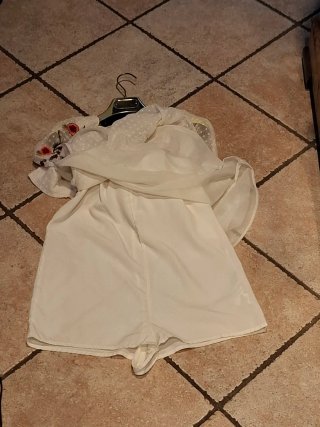 Miniabito Zara pois panna fiori colorati XS
