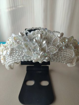 Tiara / Corona Novia Perlas y cristales