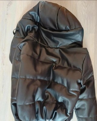 Abrigo Zara Piel Sintética Negro