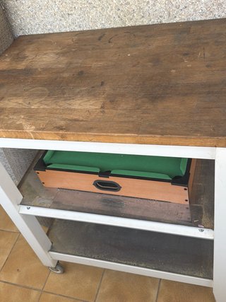 Isla de cocina madera y metal