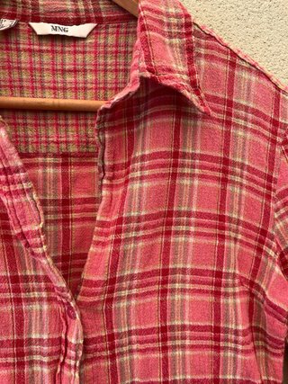 Camisa vintage Mango cuadros rosa