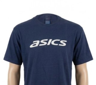 T-shirt Asics Uomo Blu Scuro Logo Bianco tg L