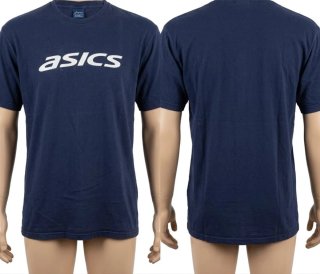 T-shirt Asics Uomo Blu Scuro Logo Bianco tg L