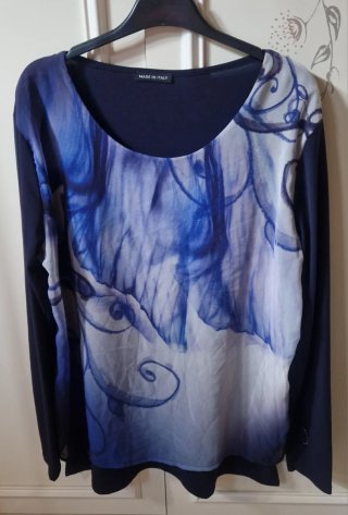 Maglia donna leggera fantasia blu