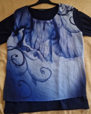 Maglia donna leggera fantasia blu