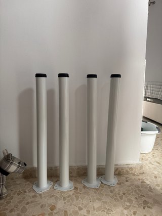 Patas de mesa metálicas blancas (4 unidades)