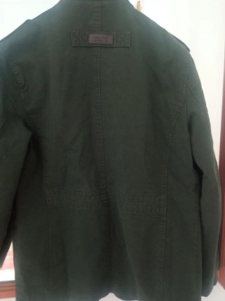 Chaqueta militar verde multi-bolsillo