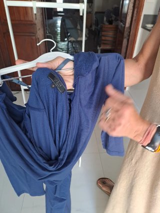 Vestido azul manga larga