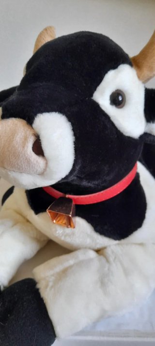 Mucca Peluche Grande Vintage con Campanaccio