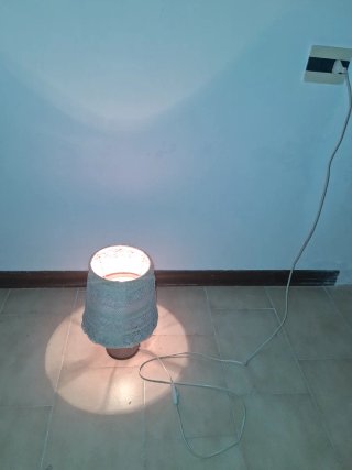 Lampada vintage anni 70 tessuto e metallo