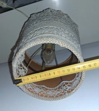Lampada vintage anni 70 tessuto e metallo
