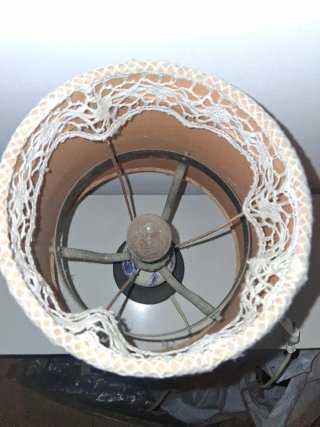 Lampada vintage anni 70 tessuto e metallo