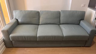 Sofá Cama 3 Plazas Tela Madera