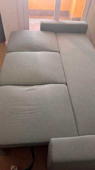 Sofá Cama 3 Plazas Tela Madera