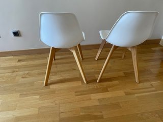 Juego de 2 sillas de cocina blancas