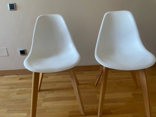 Juego de 2 sillas de cocina blancas