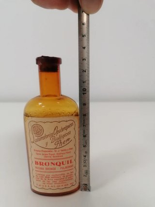 Antiguo frasco Bronquil Laboratorios Fher