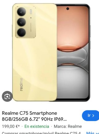 Realme C75 5G 8GB 256GB Gold Sin Abrir