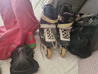 Patines Oxelo con protecciones y bolsa talla 38