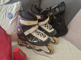 Patines Oxelo con protecciones y bolsa talla 38