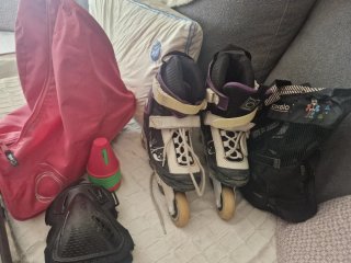 Patines Oxelo con protecciones y bolsa talla 38
