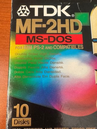 10 Dischi Floppy TDK MF-2HD MS-DOS