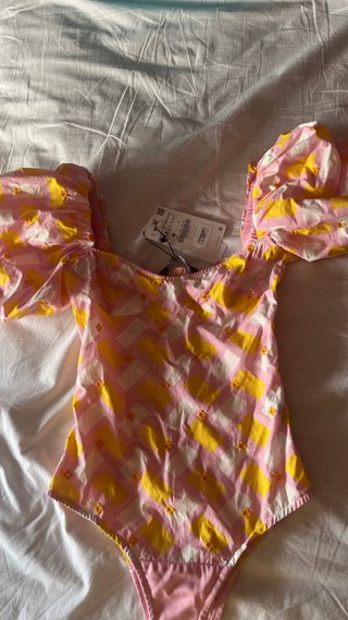 Bodi Zara mujer XS/34 rosa y amarillo