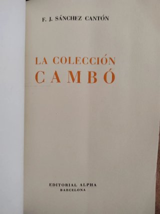 Libro La Colección Cambo. 1955