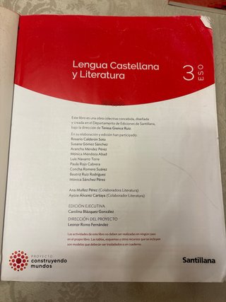 3ESO LENGUA Y LITERATURA CM SANTILLANA