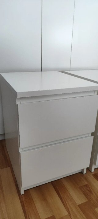 2 Mesitas IKEA MALM Blancas 2 Cajones