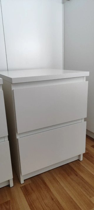 2 Mesitas IKEA MALM Blancas 2 Cajones