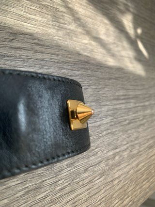 Bracciale Fendi Pelle Nera Oro