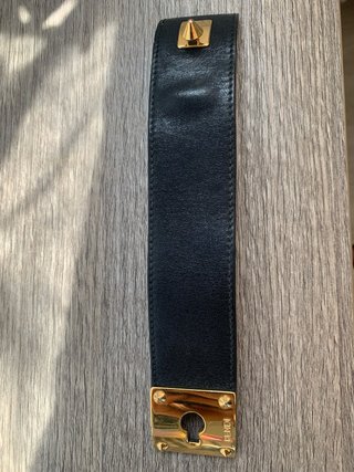 Bracciale Fendi Pelle Nera Oro