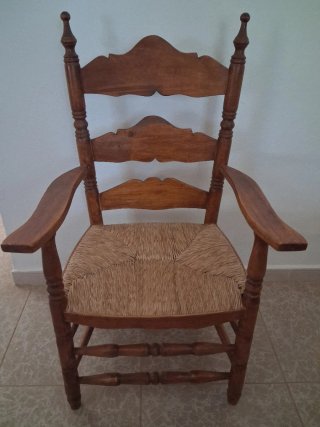 Pack 2 sillones madera y enea