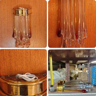 Aplique Murano Lágrimas Dorado Cristal