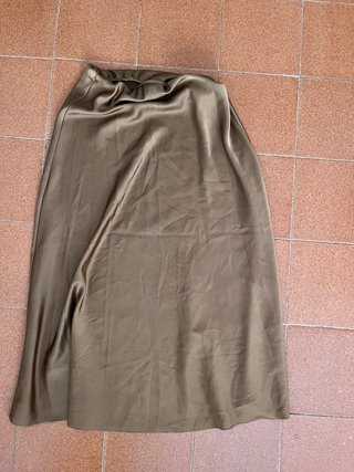 Falda satinada marrón talla única