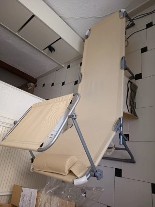 Tumbona plegable tectake con parasol