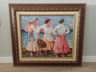 Cuadro decorativo de tela y madera