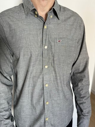 Camisa Hollister Gris Talla XL Hombre