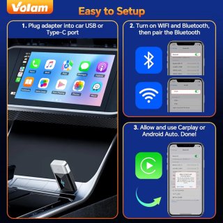 Adaptador Inalámbrico para Carplay y Android Auto