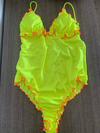Costume intero F**K giallo fluo