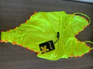 Costume intero F**K giallo fluo