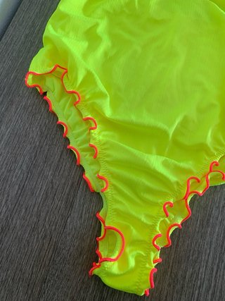 Costume intero F**K giallo fluo
