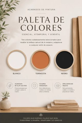 Soporte Madera Plantas detalle en Blanco