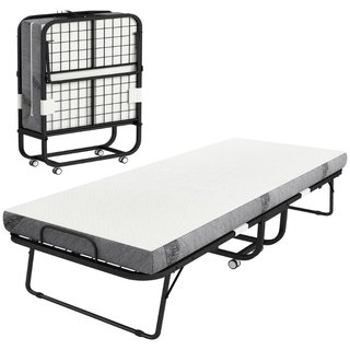 Letto Pieghevole Singolo 90x200 cm con Materasso S
