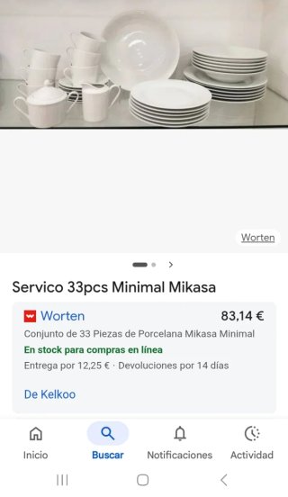 Vajilla de porcelana blanca,  Marca Mikasa