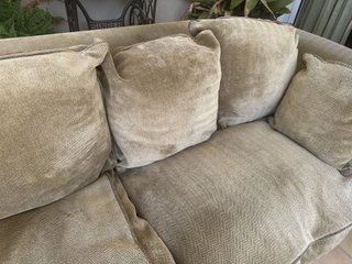 Sofá Chesterfield 3 plazas tela beige