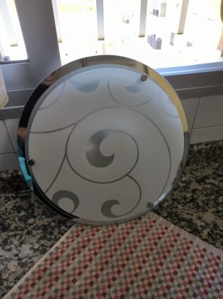 Lámpara plafón cristal diseño espiral,
