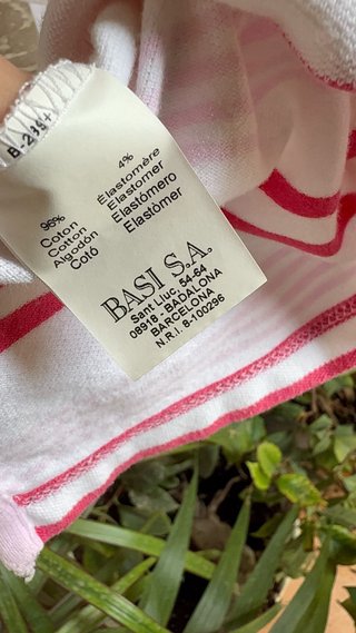 Camiseta sin mangas Lacoste rayas rosa y blanco