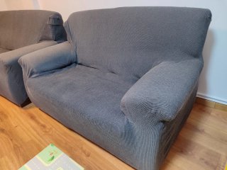 Conjunto Sofás 3+2 Marrón Piel